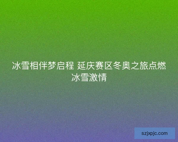 冰雪相伴梦启程 延庆赛区冬奥之旅点燃冰雪激情